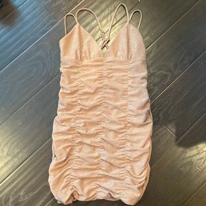 Blush sparkly pink mini dress